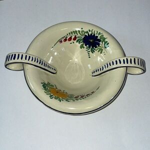 Italian Pottery Dervta Italy Z1307 Decorative Round Art Dish Home Decor Floral